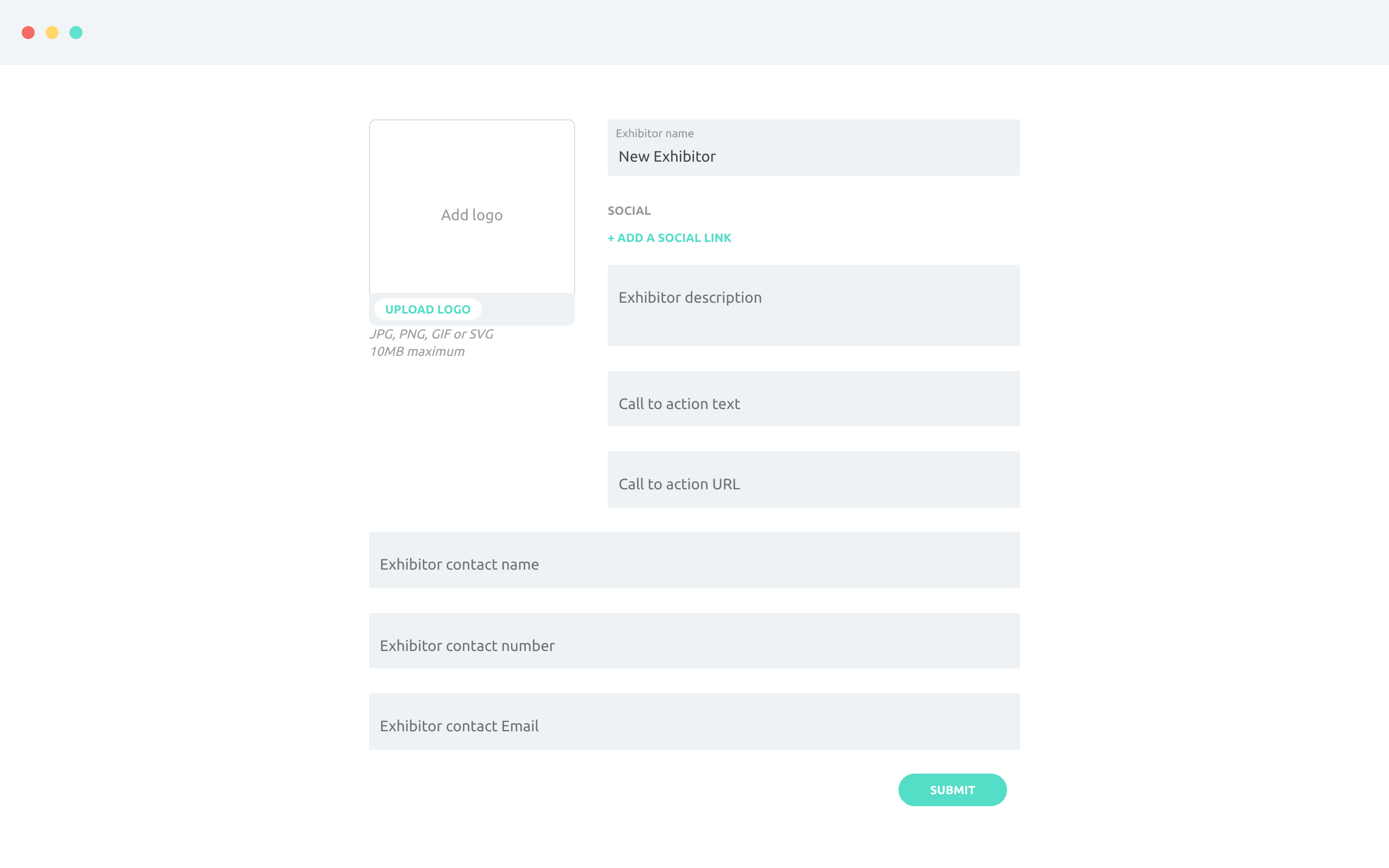 Exhibitors can edit their own details without loggin in