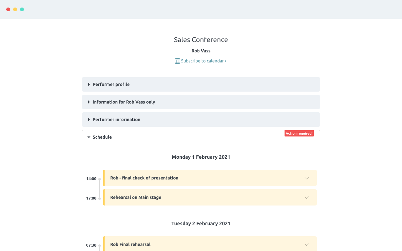 Joi example: performer brief