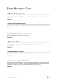 Event Business Case template